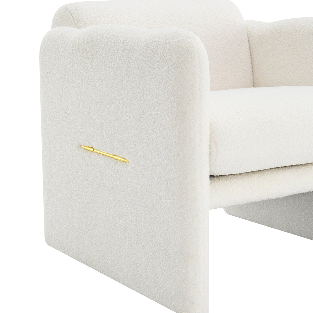 
                      
                        Modern Teddy Cloud Arm Chair, White
                      
                    