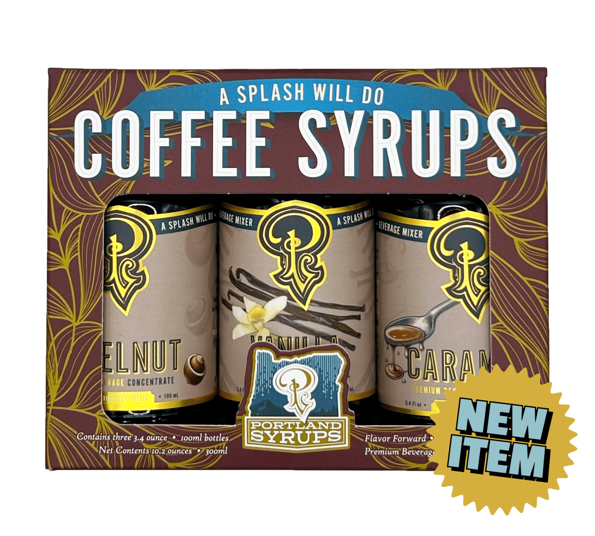 Portland Syrups 3.4oz Bottle Coffee Syrup Trio Gift Set - lily & onyx