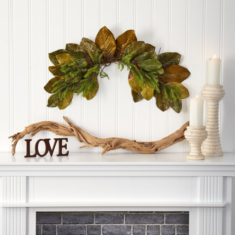 
                      
                        Nearly Natural 35” Fall Magnolia Leaf Artificial Swag Garland - lily & onyx
                      
                    
