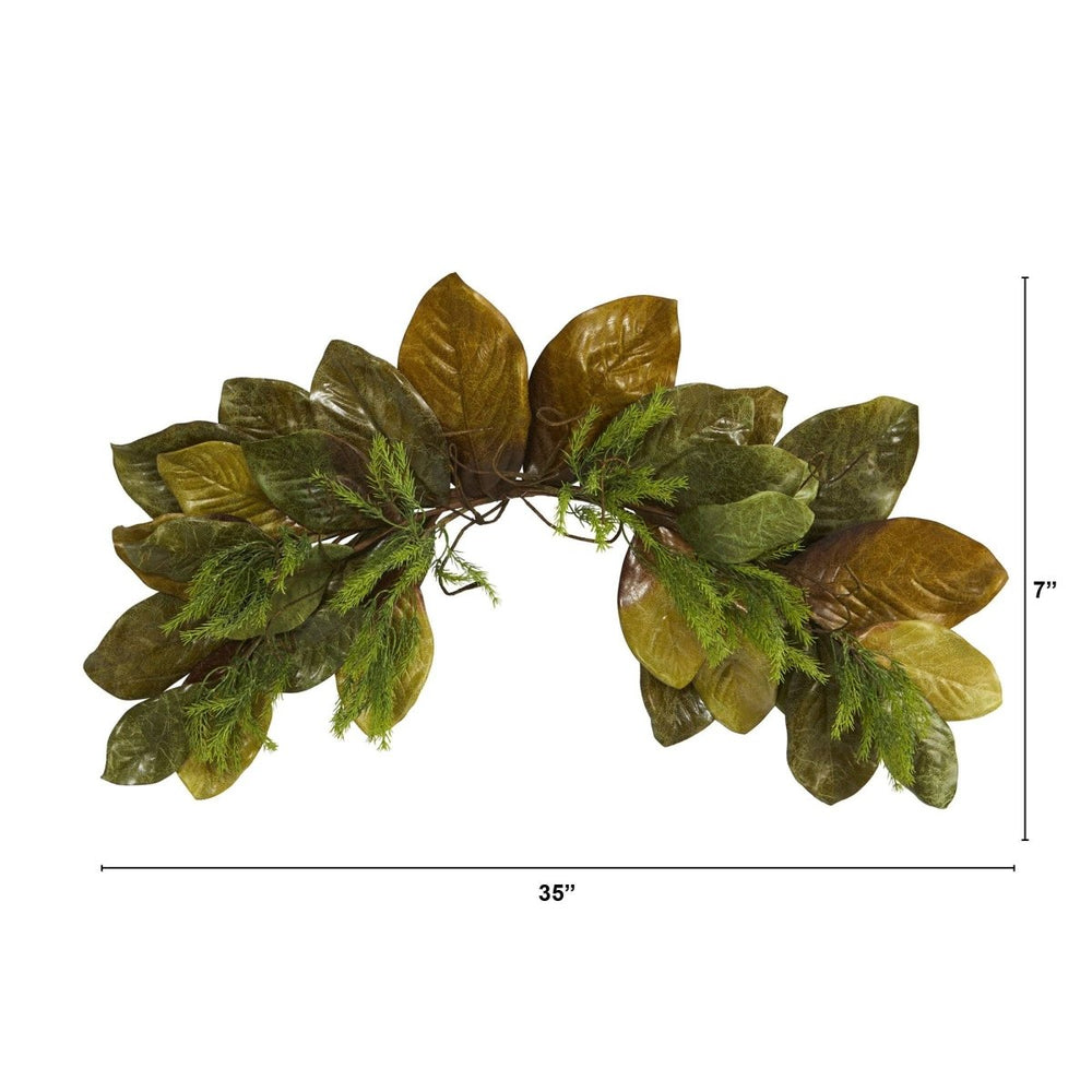 
                      
                        Nearly Natural 35” Fall Magnolia Leaf Artificial Swag Garland - lily & onyx
                      
                    
