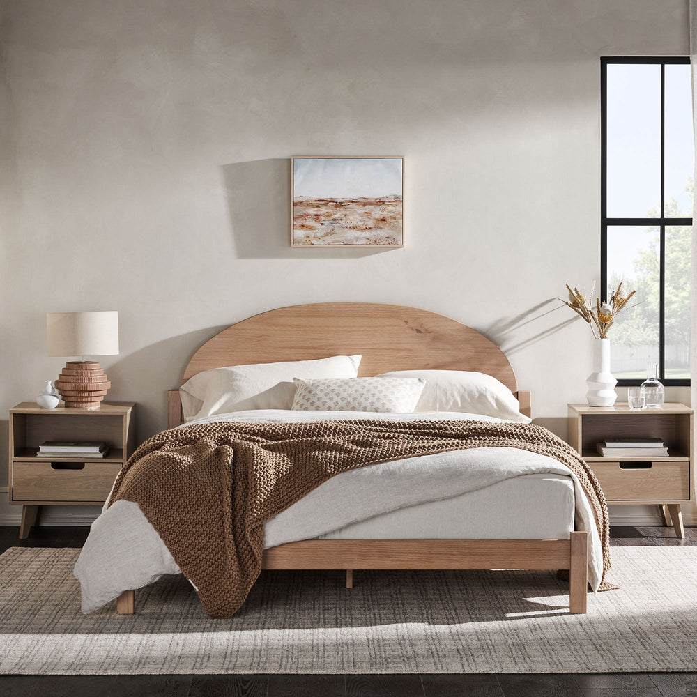 
                      
                        Elias Solid Wood Bed with Arched Headboard
                      
                    