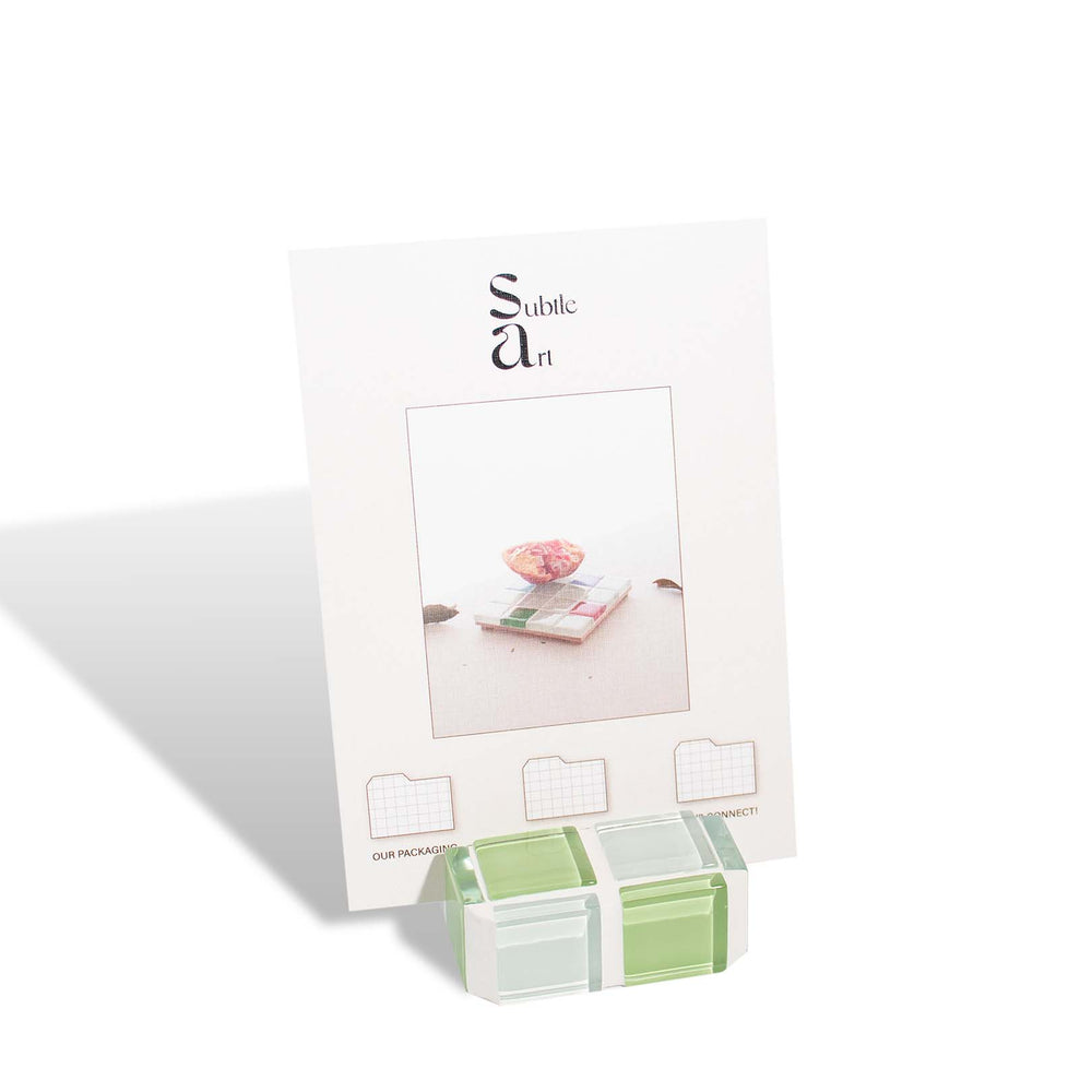 
                      
                        Mini Glass Tile Picture Stand - Pistachio Milk Chocolate
                      
                    