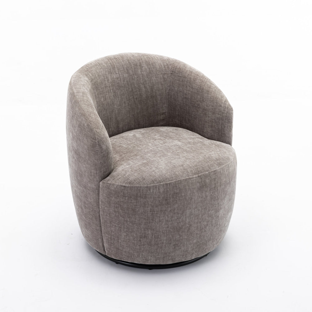 
                      
                        Chenille Swivel Accent Barrel Armchair, Gray
                      
                    