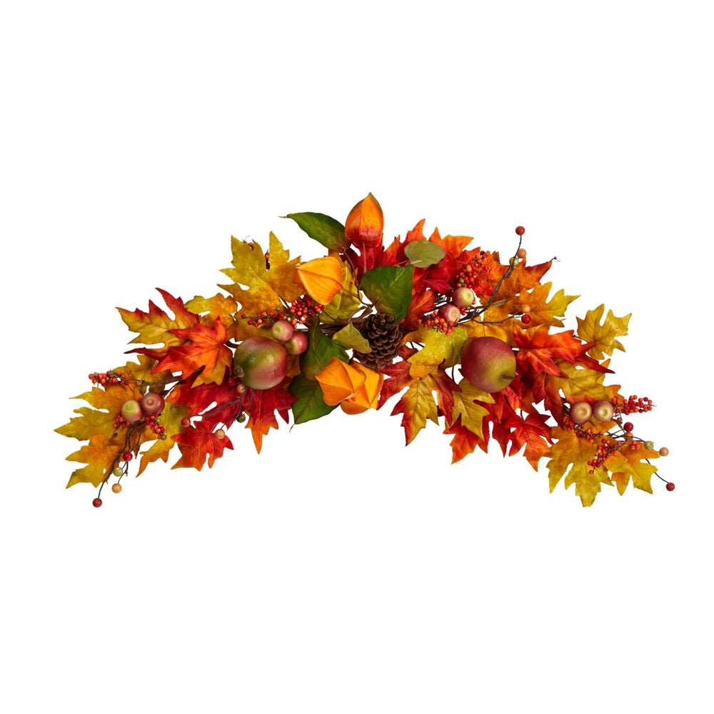 
                      
                        Nearly Natural 38” Autumn Maple Leaf Berry Artificial Swag Garland - lily & onyx
                      
                    