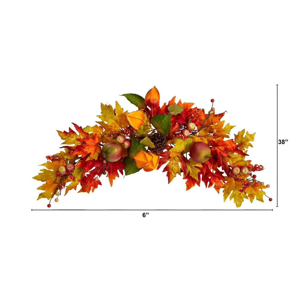
                      
                        Nearly Natural 38” Autumn Maple Leaf Berry Artificial Swag Garland - lily & onyx
                      
                    