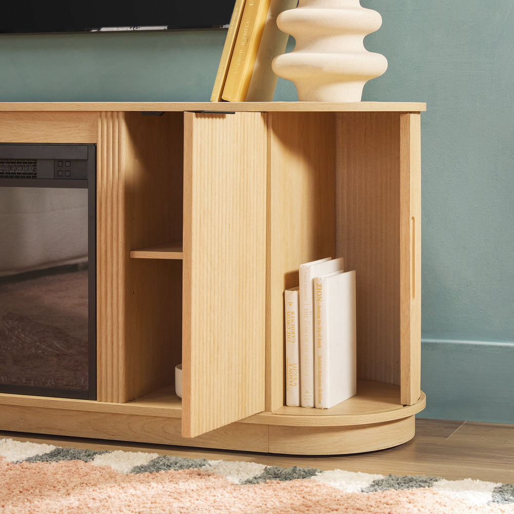 
                      
                        Chloe Modern Scandinavian Reeded Fireplace TV Stand
                      
                    