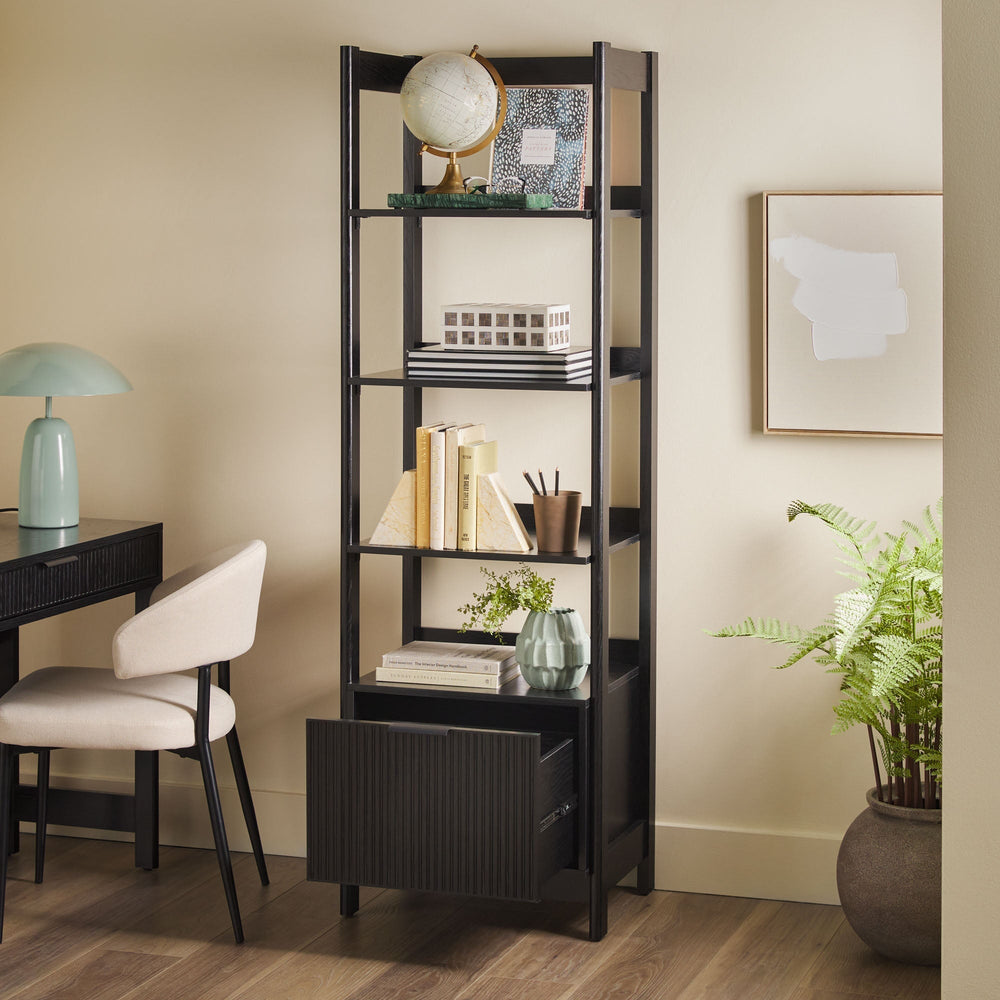 
                      
                        Holmes Modern Scandinavian Reeded Bookshelf
                      
                    