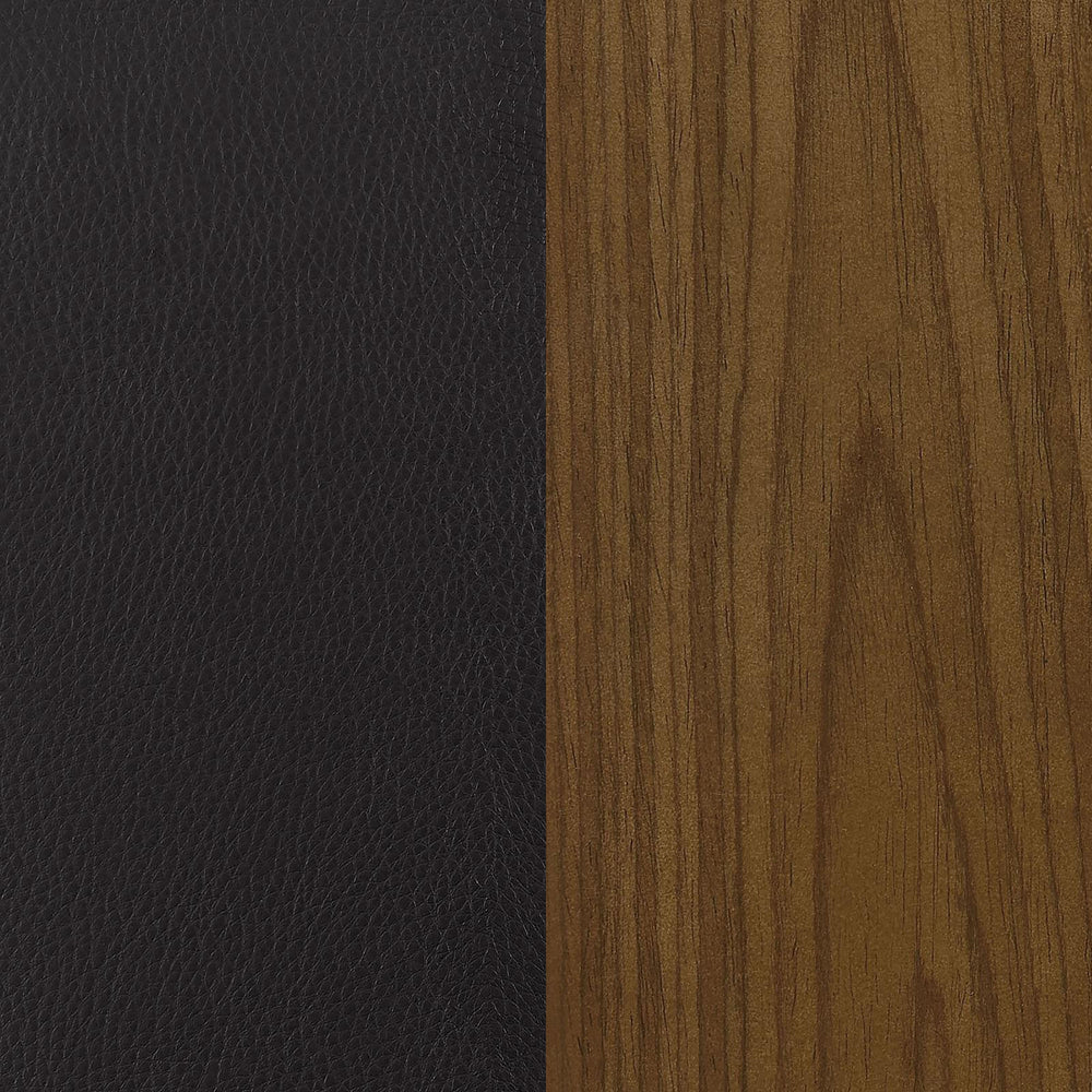 
                      
                        Black Faux Leather and Walnut Swivel Office Chair
                      
                    