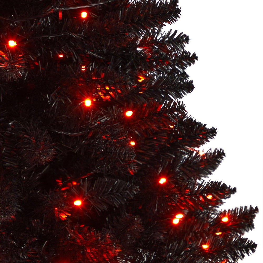 
                      
                        Nearly Natural 4’ Black Halloween Artificial Christmas Tree in Urn with 100 Orange LED Lights - lily & onyx
                      
                    