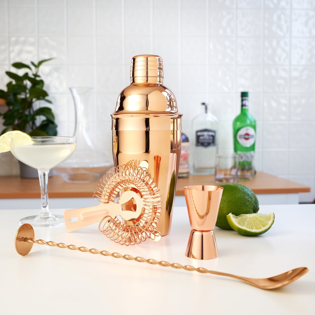 True 4 - Piece Mixologist Barware Set, Copper - lily & onyx