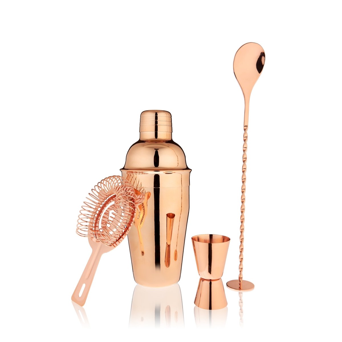 True 4 - Piece Mixologist Barware Set, Copper - lily & onyx