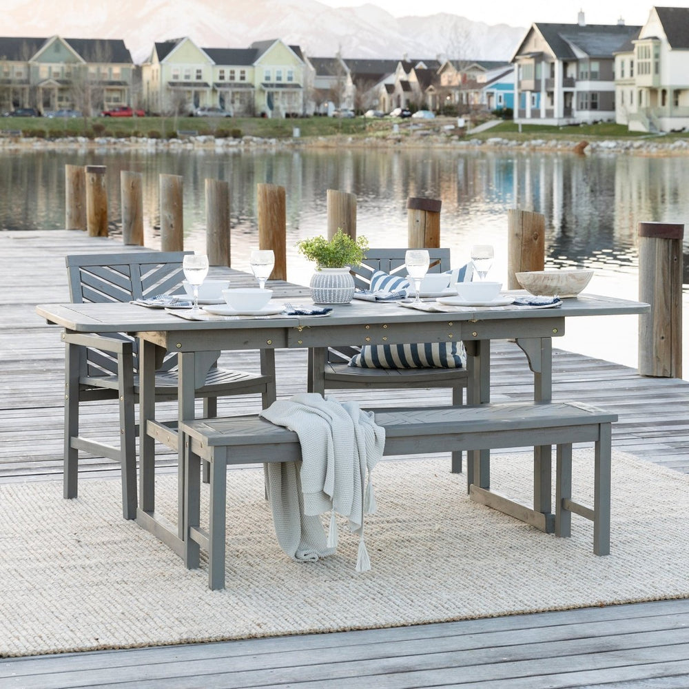 
                      
                        Walker Edison 4-Piece Vincent Extendable Outdoor Patio Dining Set - lily & onyx
                      
                    