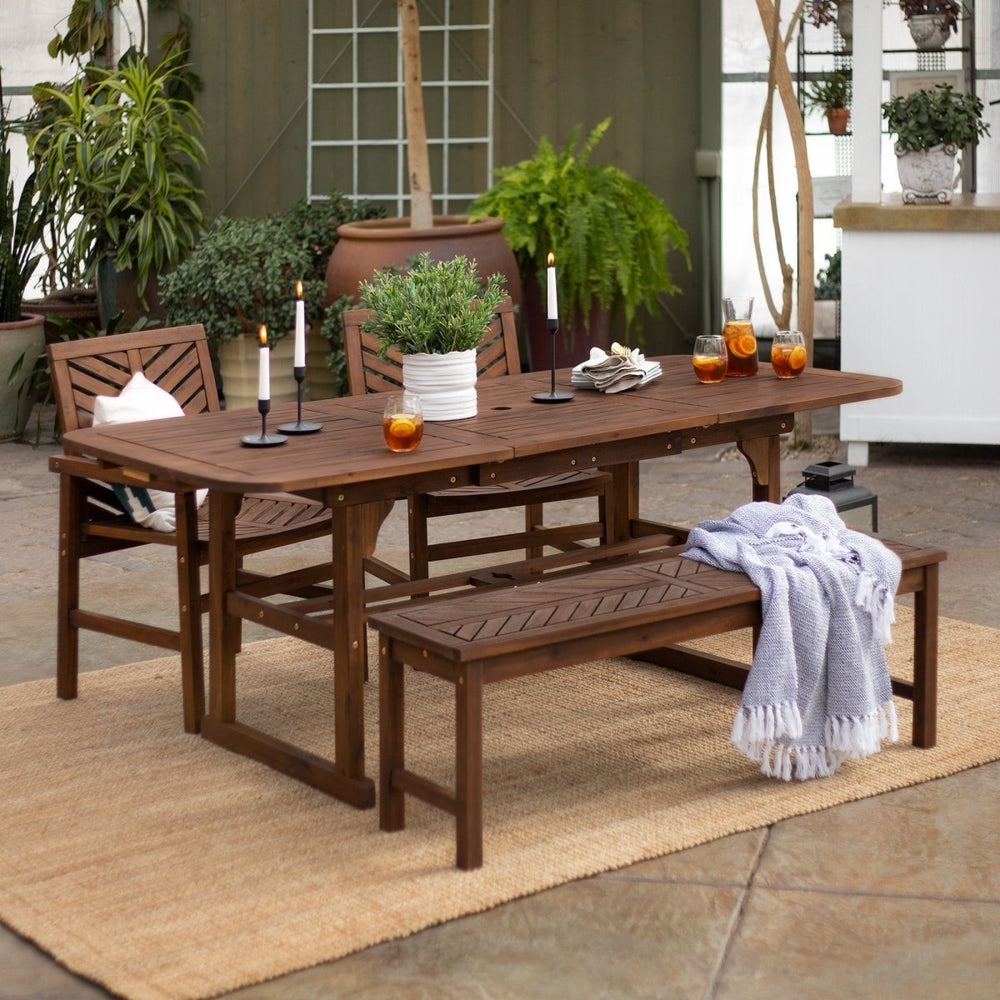 
                      
                        Walker Edison 4-Piece Vincent Extendable Outdoor Patio Dining Set - lily & onyx
                      
                    