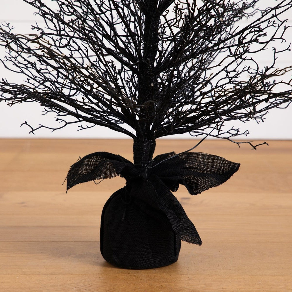 
                      
                        Nearly Natural 4’ Pre - Lit Halloween Black Twig Artificial Fall Tree in Burlap Planter with 63 Warm White LED Lights - lily & onyx
                      
                    