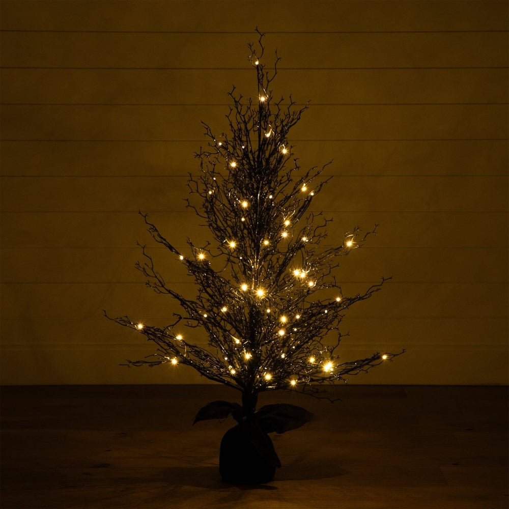 
                      
                        Nearly Natural 4’ Pre - Lit Halloween Black Twig Artificial Fall Tree in Burlap Planter with 63 Warm White LED Lights - lily & onyx
                      
                    