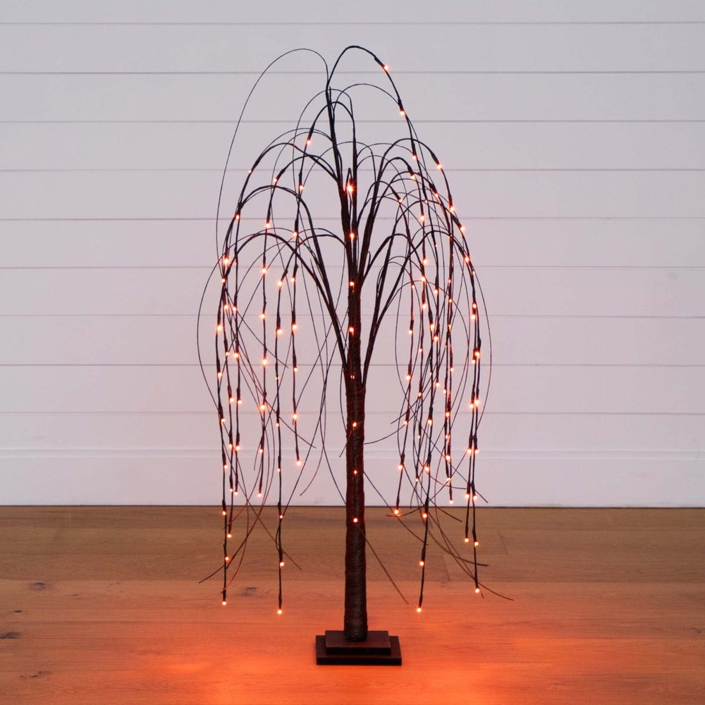 
                      
                        Nearly Natural 4’ Pre - Lit Halloween Black Willow Artificial Fall Tree with 120 Orange & Purple LED Lights - lily & onyx
                      
                    