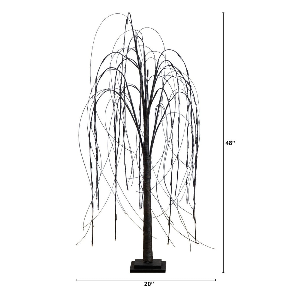 
                      
                        Nearly Natural 4’ Pre - Lit Halloween Black Willow Artificial Fall Tree with 120 Orange & Purple LED Lights - lily & onyx
                      
                    