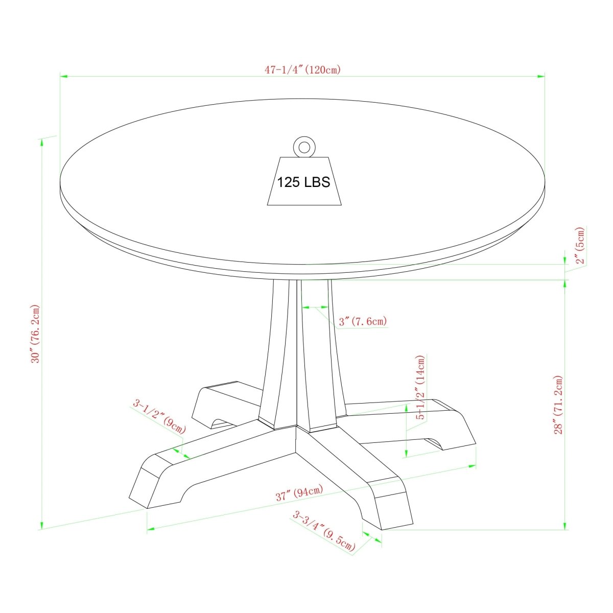 Walker Edison 48" Round Dining Table with Pedestal Base - lily & onyx