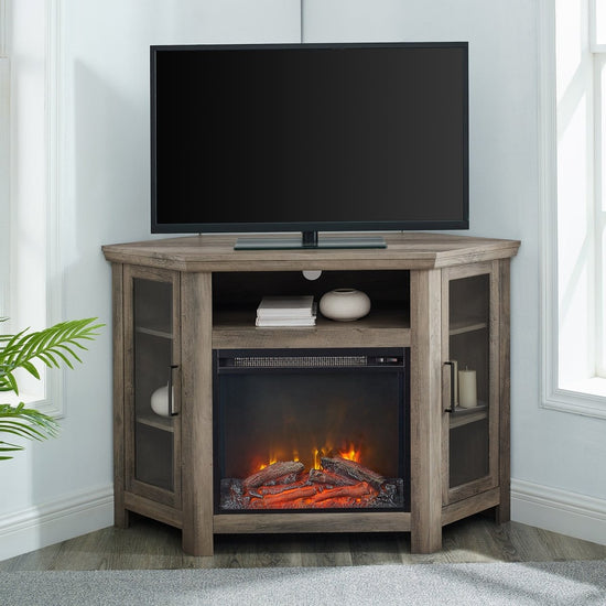 Walker Edison 48" Wood Corner Fireplace TV Stand - lily & onyx