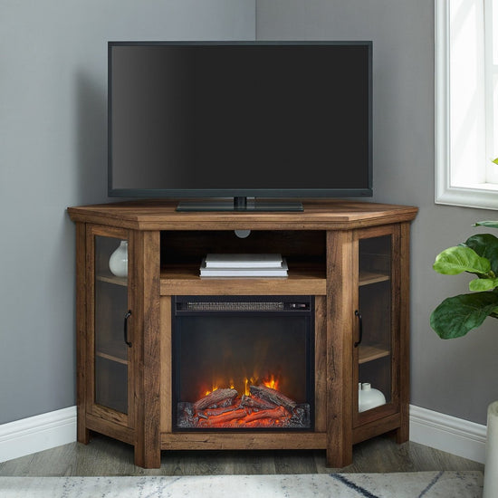 Walker Edison 48" Wood Corner Fireplace TV Stand - lily & onyx