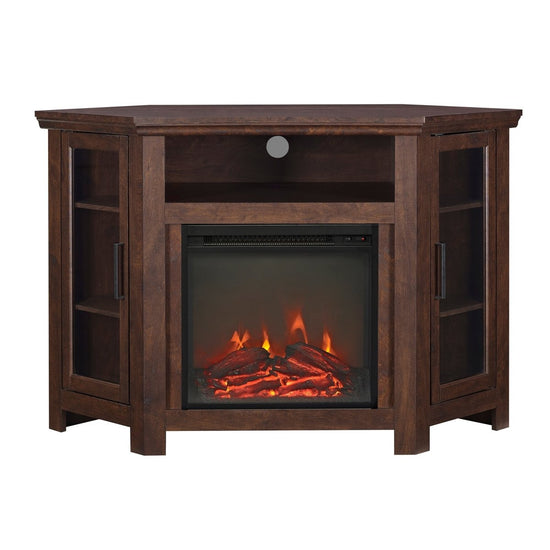 Walker Edison 48" Wood Corner Fireplace TV Stand - lily & onyx