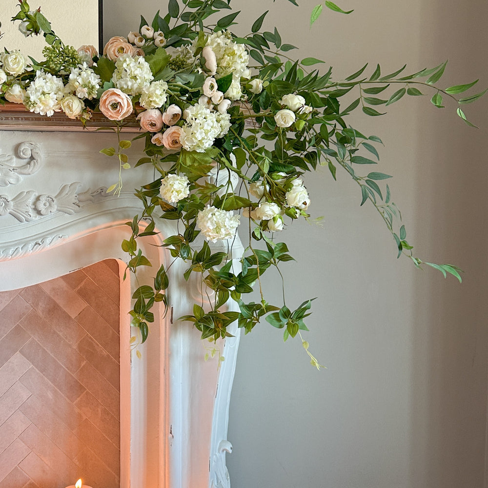
                      
                        Tall Artificial Rose Branch in Cream White - 44"
                      
                    