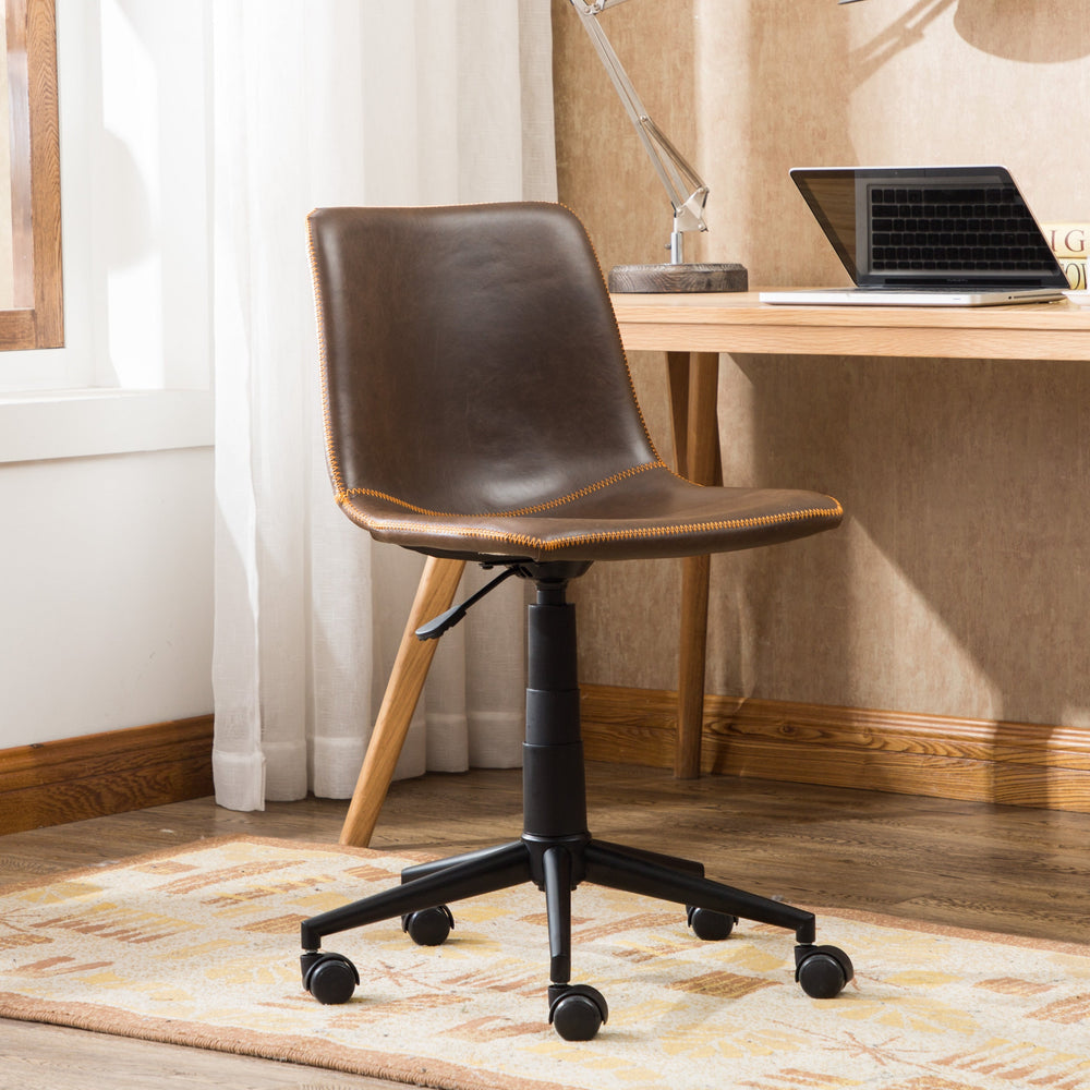 
                      
                        Cesena Faux Leather 360 Swivel Air Lift Office Chair, Antique Brown
                      
                    