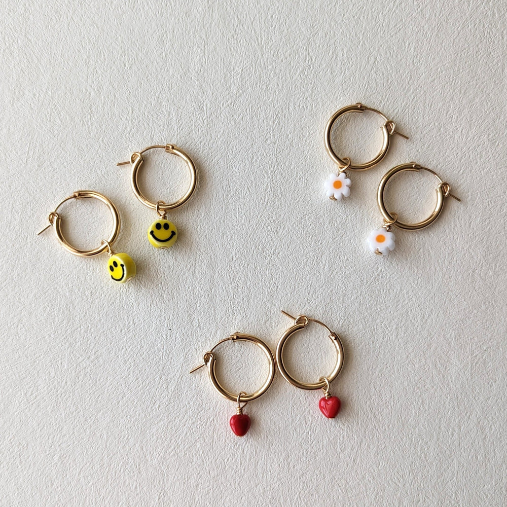 
                      
                        Charm Hoop Earrings | Hearts
                      
                    