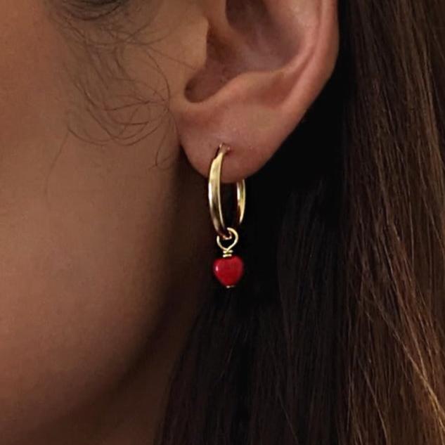 
                      
                        Charm Hoop Earrings | Hearts
                      
                    