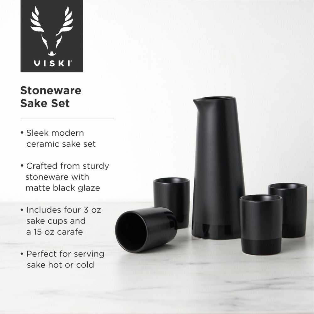 
                      
                        Viski 5 - Piece Stoneware Sake Set in Black - lily & onyx
                      
                    