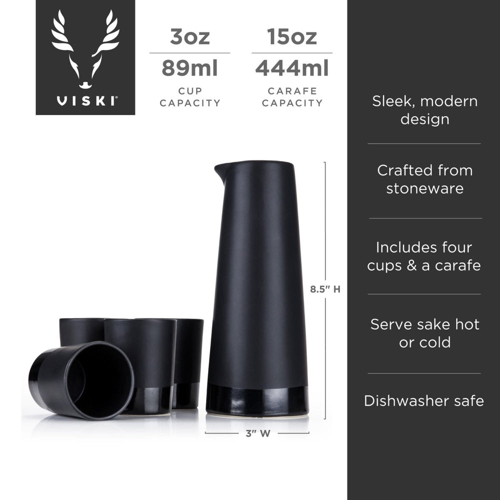 
                      
                        Viski 5 - Piece Stoneware Sake Set in Black - lily & onyx
                      
                    
