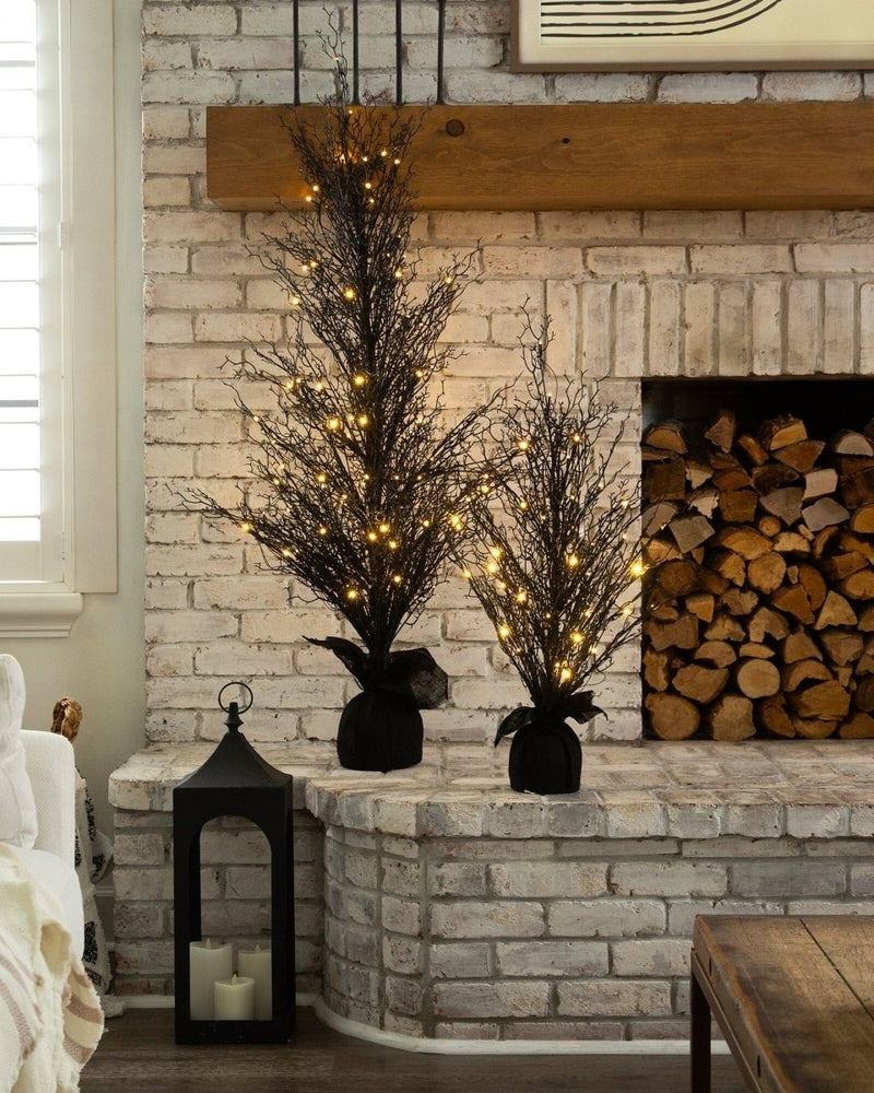 
                      
                        Nearly Natural 5’ Pre - Lit Halloween Black Twig Artificial Fall Tree in Burlap Planter with 85 Warm White LED Lights - lily & onyx
                      
                    