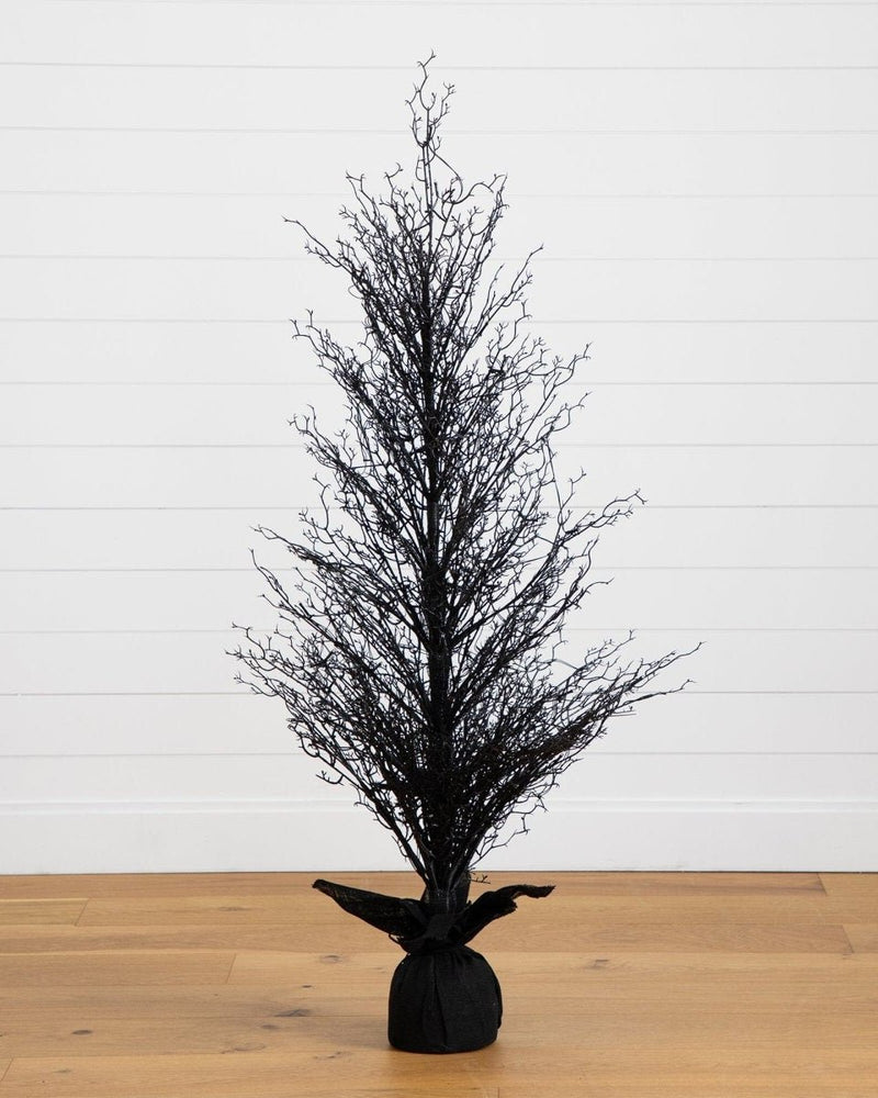 
                      
                        Nearly Natural 5’ Pre - Lit Halloween Black Twig Artificial Fall Tree in Burlap Planter with 85 Warm White LED Lights - lily & onyx
                      
                    