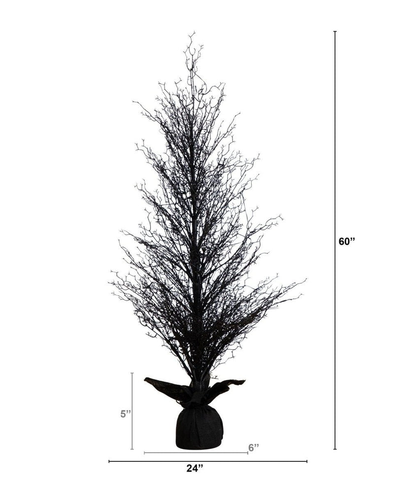 
                      
                        Nearly Natural 5’ Pre - Lit Halloween Black Twig Artificial Fall Tree in Burlap Planter with 85 Warm White LED Lights - lily & onyx
                      
                    