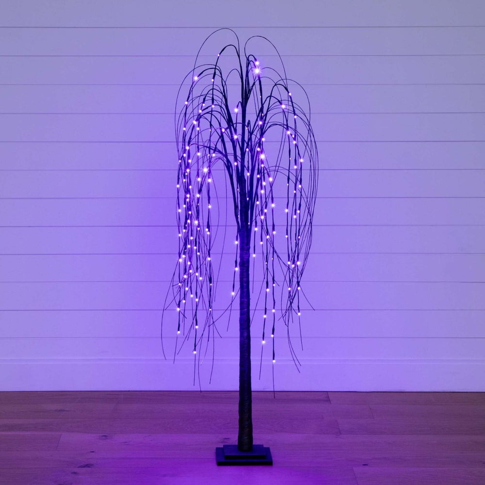 
                      
                        Nearly Natural 5’ Pre - Lit Halloween Black Willow Artificial Fall Tree with 144 Orange & Purple LED Lights - lily & onyx
                      
                    