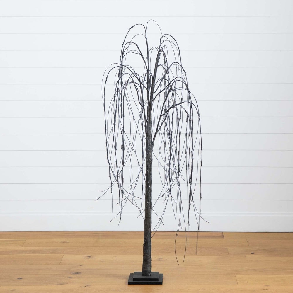 
                      
                        Nearly Natural 5’ Pre - Lit Halloween Black Willow Artificial Fall Tree with 144 Orange & Purple LED Lights - lily & onyx
                      
                    