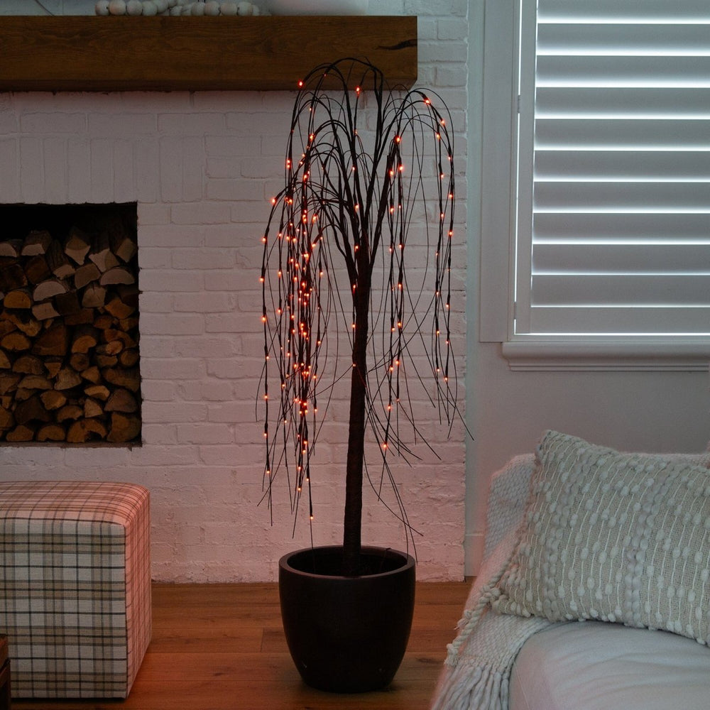 
                      
                        Nearly Natural 5’ Pre - Lit Halloween Black Willow Artificial Fall Tree with 144 Orange & Purple LED Lights - lily & onyx
                      
                    