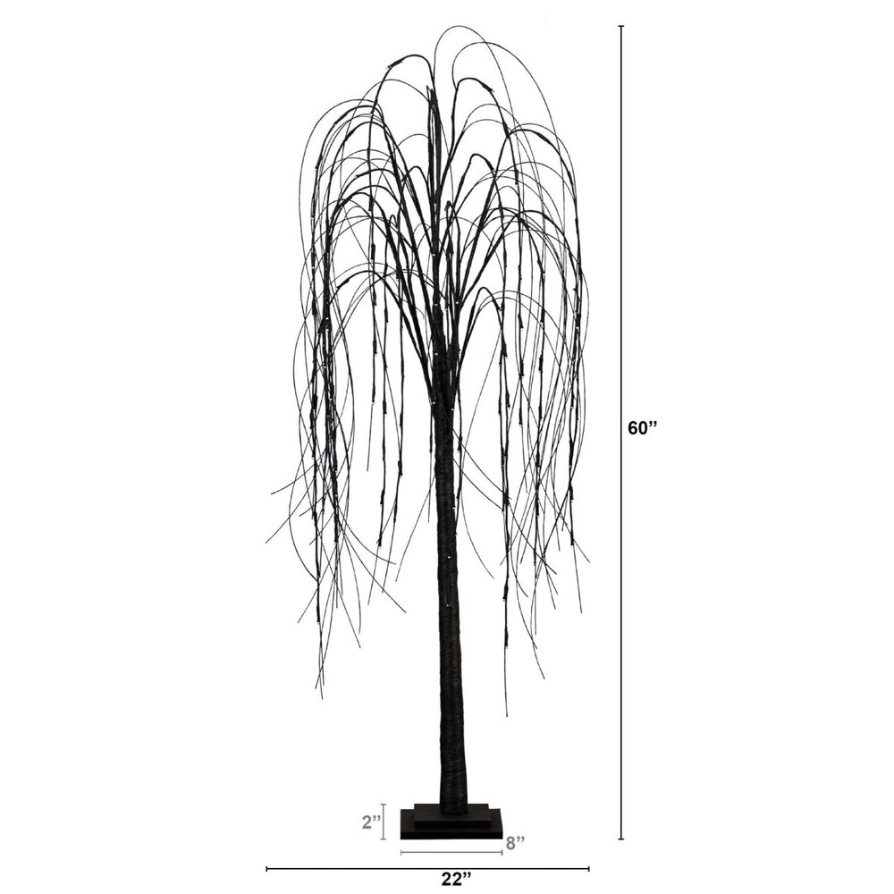 
                      
                        Nearly Natural 5’ Pre - Lit Halloween Black Willow Artificial Fall Tree with 144 Orange & Purple LED Lights - lily & onyx
                      
                    