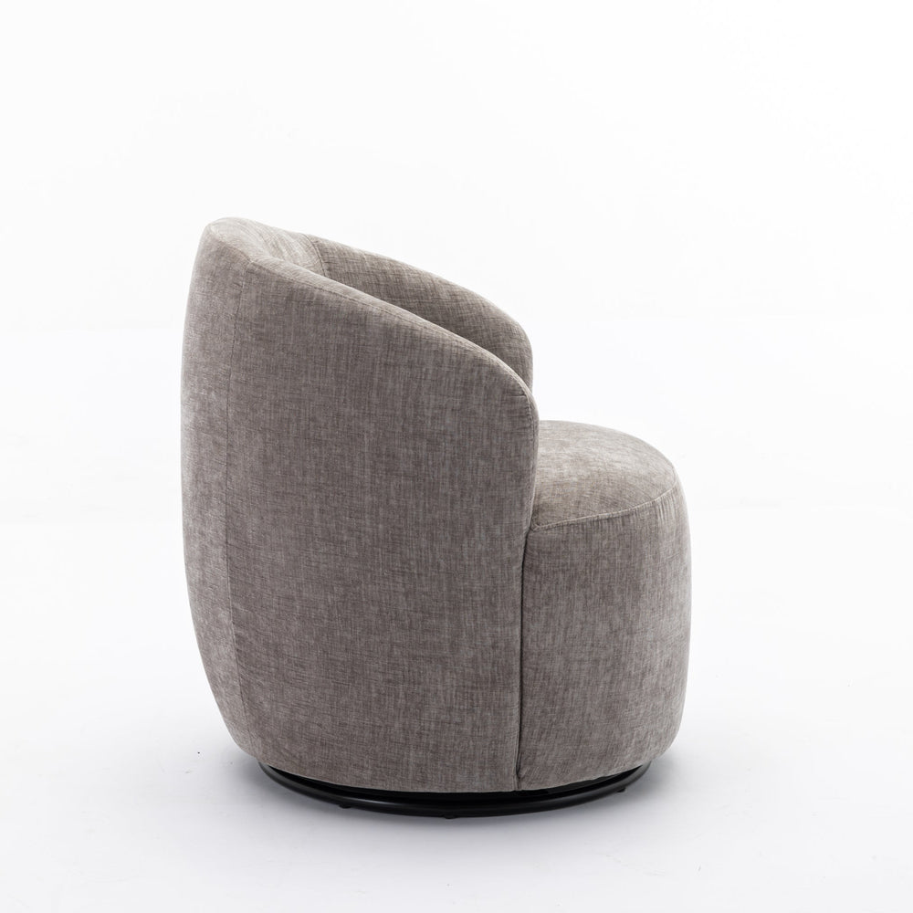 
                      
                        Chenille Swivel Accent Barrel Armchair, Gray
                      
                    