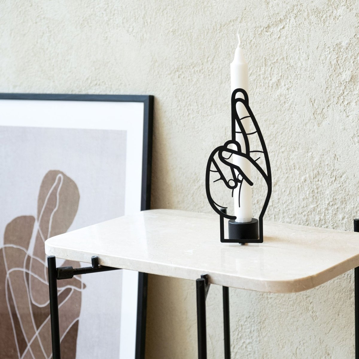 54Celsius CandleHand Taper Candle Holder - Crossed Fingers