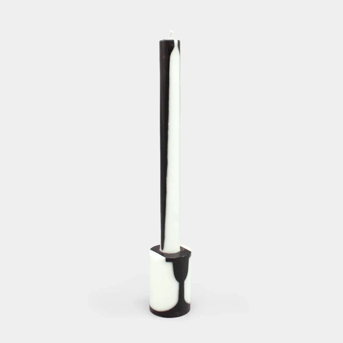 54Celsius Illusion Taper Pillar Candle | Black & White