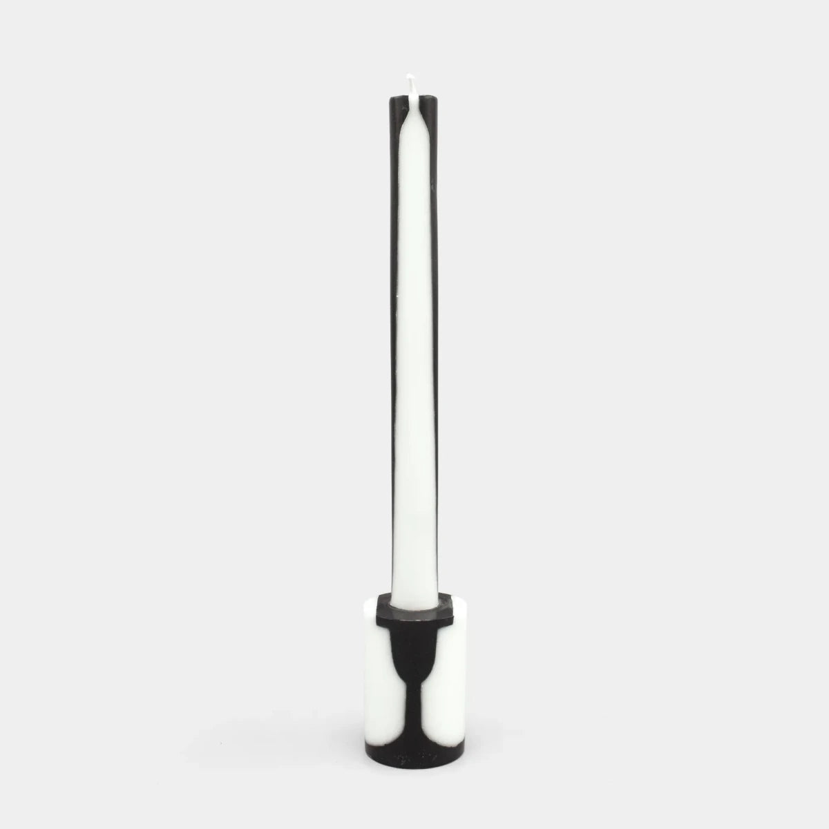 54Celsius Illusion Taper Pillar Candle | Black & White