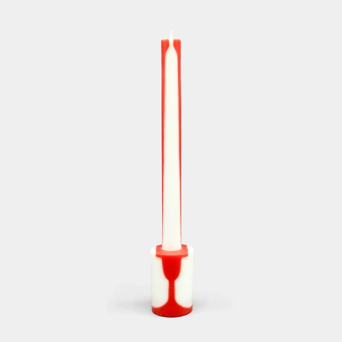 54Celsius Illusion Taper Pillar Candle | Red & White