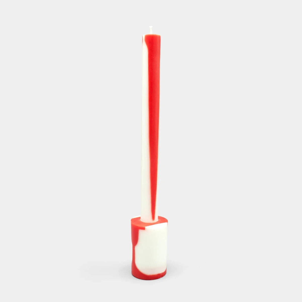 54Celsius Illusion Taper Pillar Candle | Red & White