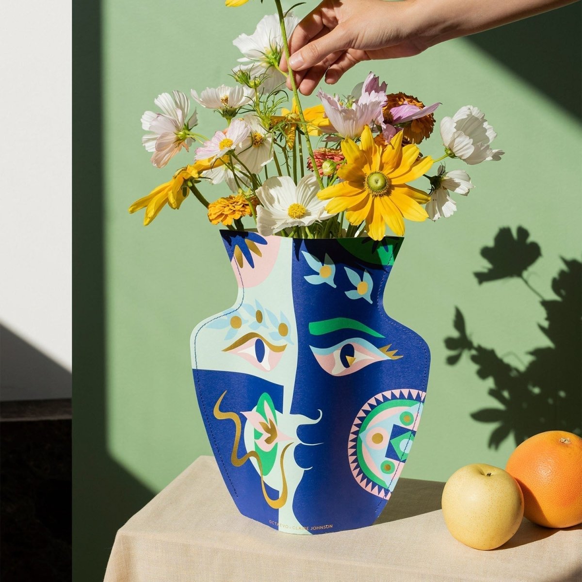54Celsius OCTAEVO Claire Johnson Paper Vase - Blue