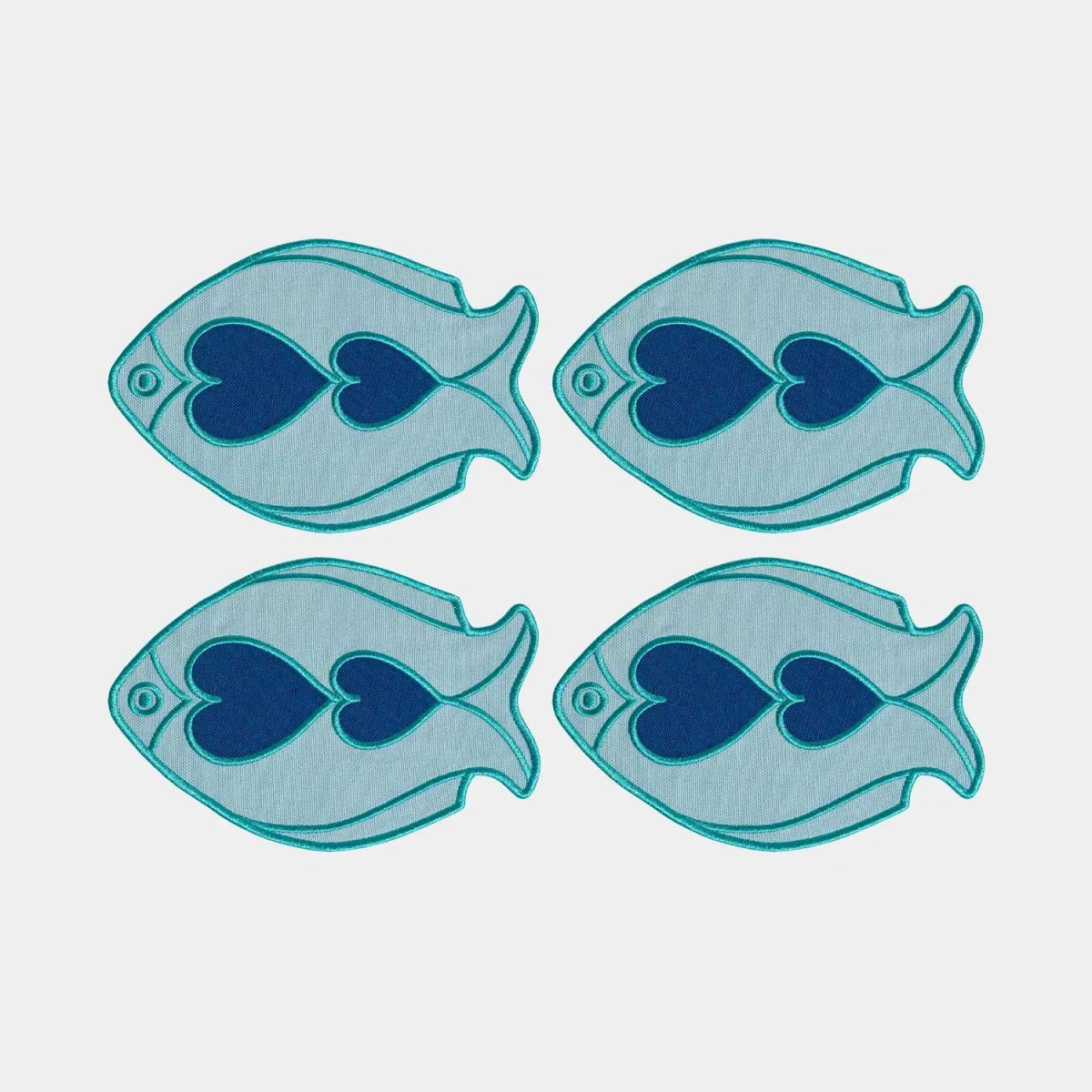 54Celsius Octaevo Cocktail Coasters - Fish Light Blue (Set of 4)