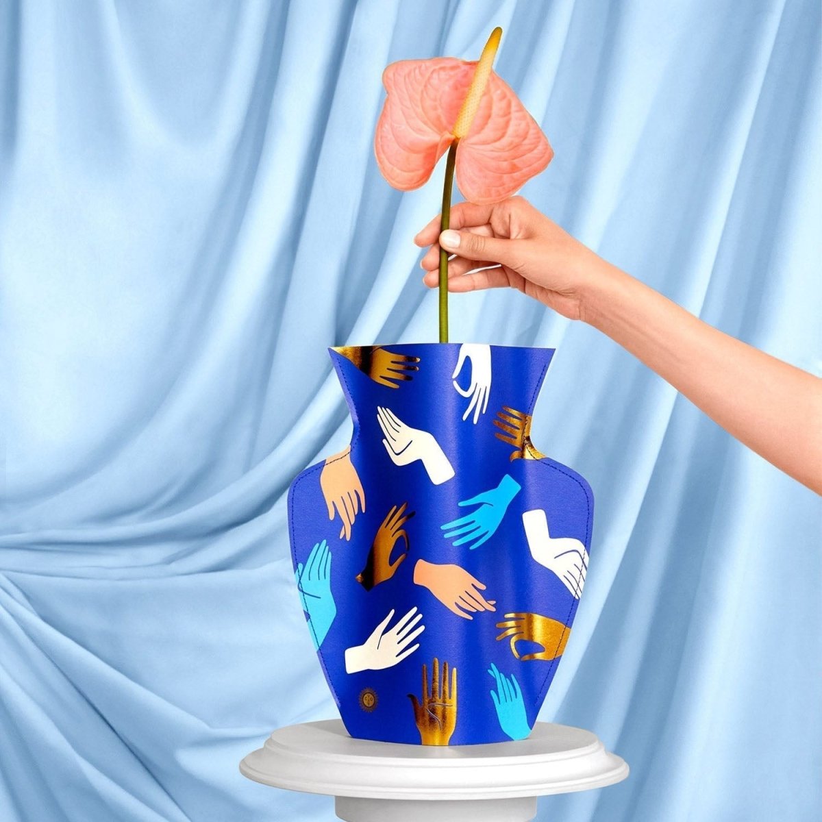 54Celsius OCTAEVO Hamsa Paper Vase - Blue