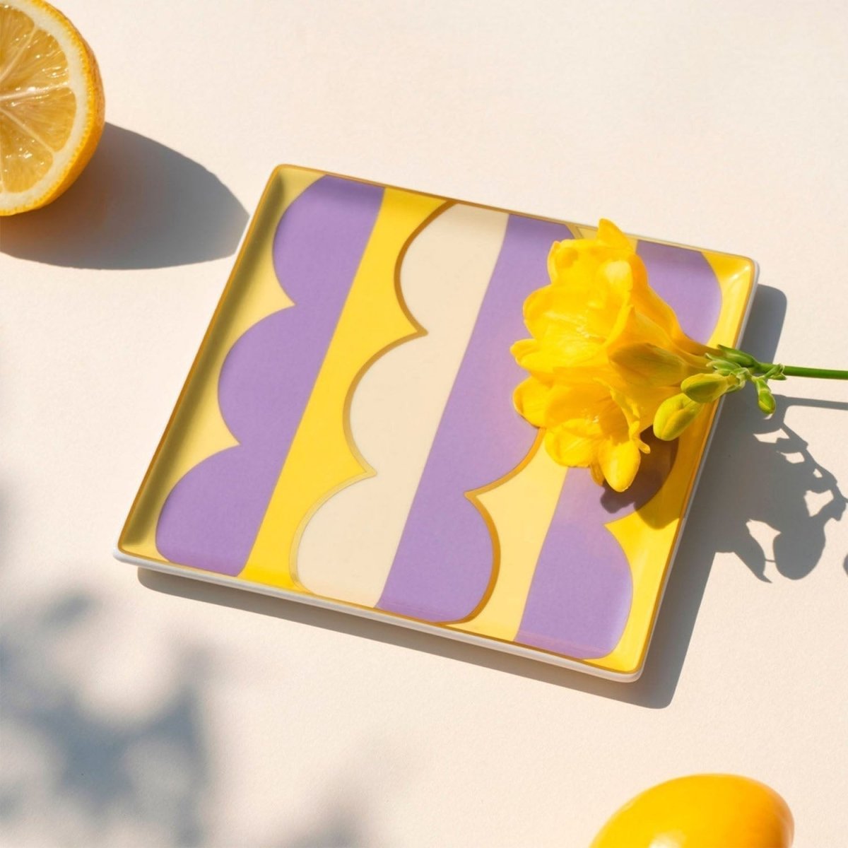 54Celsius OCTAEVO Riviera Wave Ceramic Trinket Tray - Purple