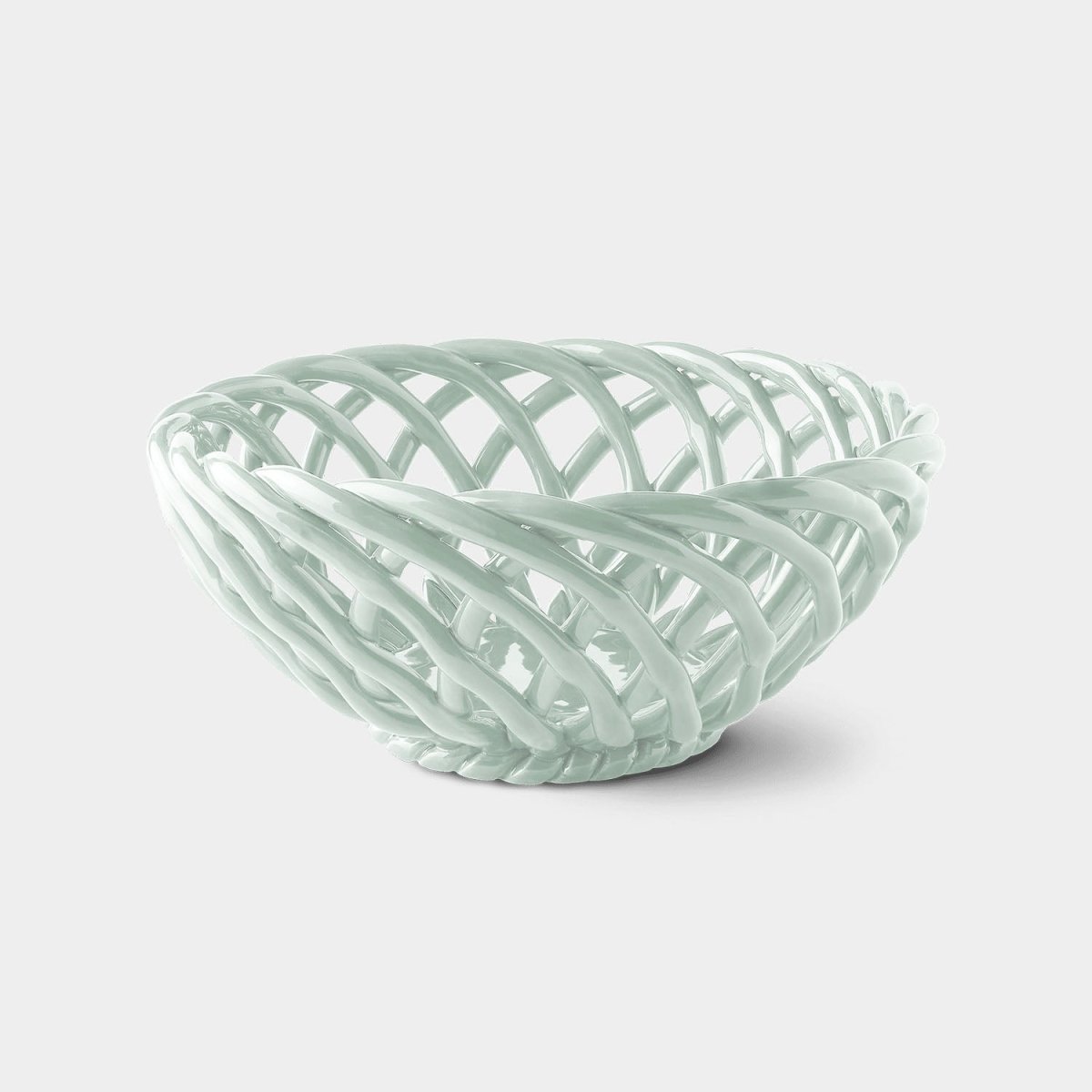 54Celsius OCTAEVO Sicilia Ceramic Basket, Large - Light Mint