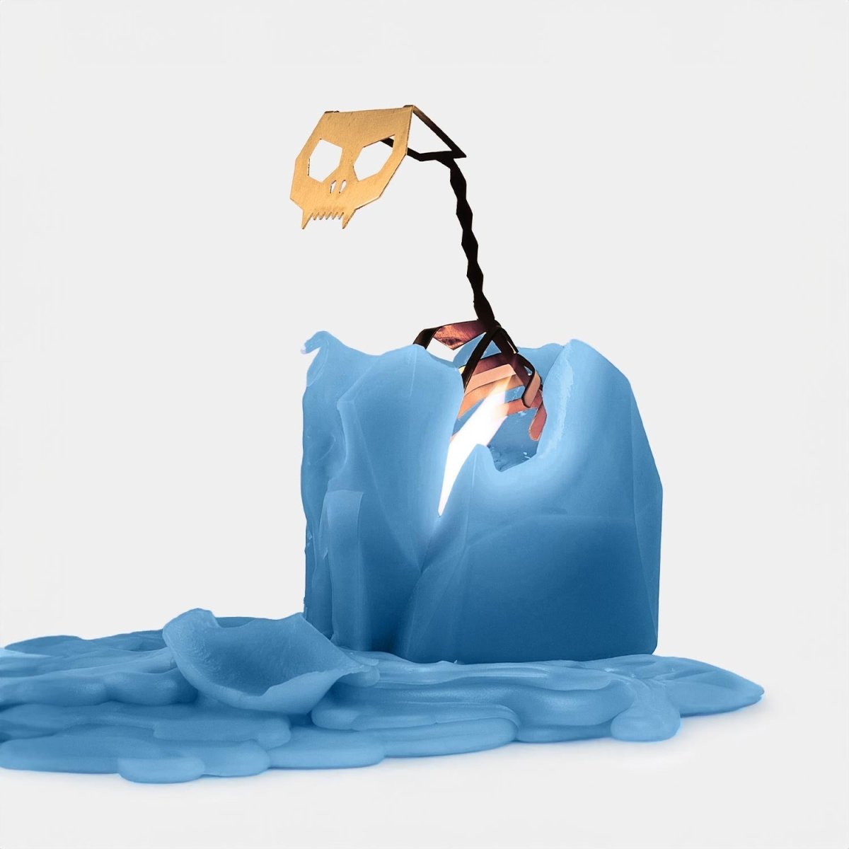 54Celsius PyroPet Kisa Blue Cat Candle - Skeleton Reveal Sculptural Candle